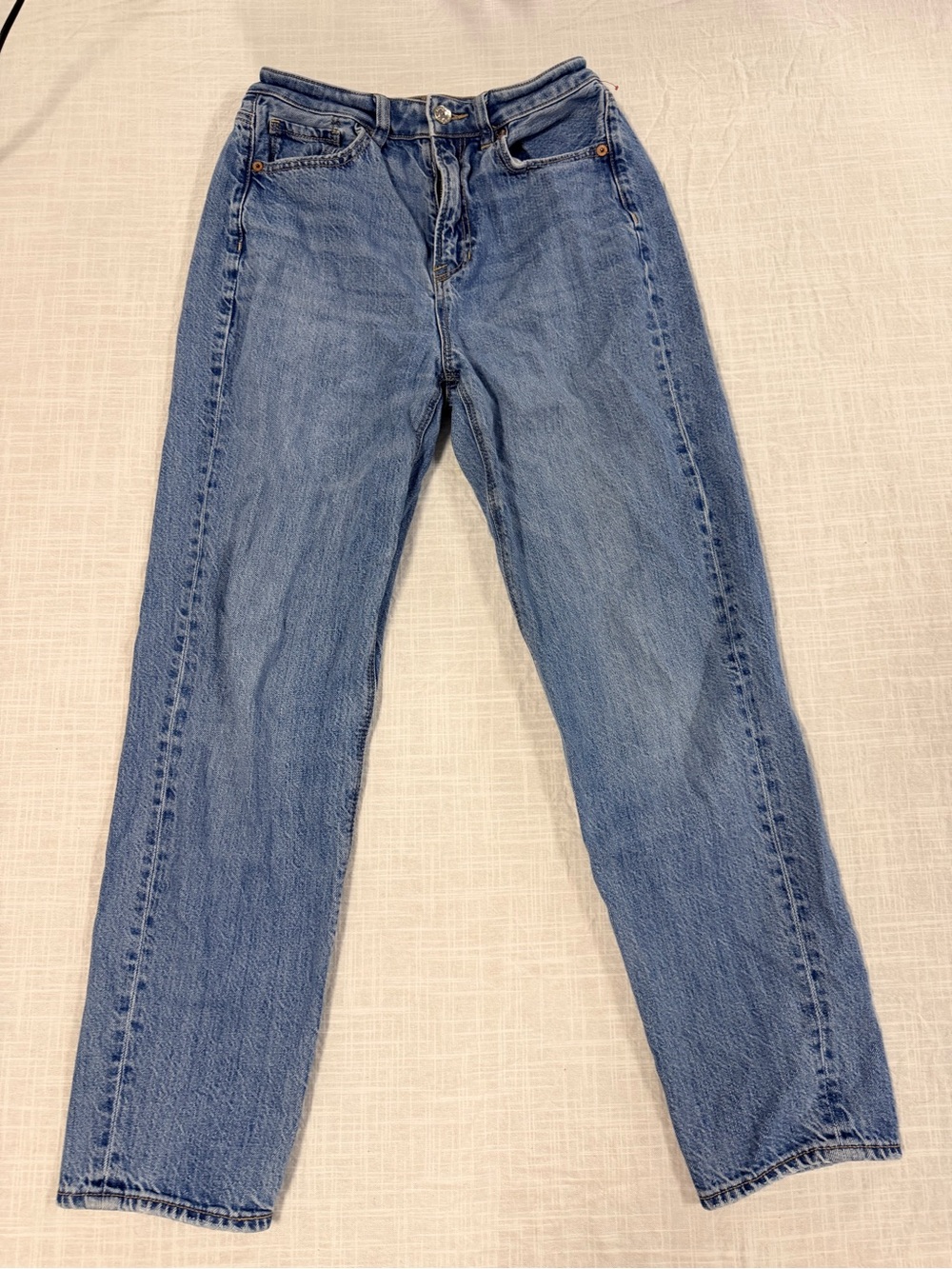 American Eagle Outfitters Straight-Leg Mid Blue Jeans comfort stretch size 2